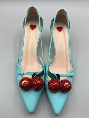 Gucci · By Alessandro Michele · 2019 · Unia Cherry Patent Leather Pumps Size 8.5